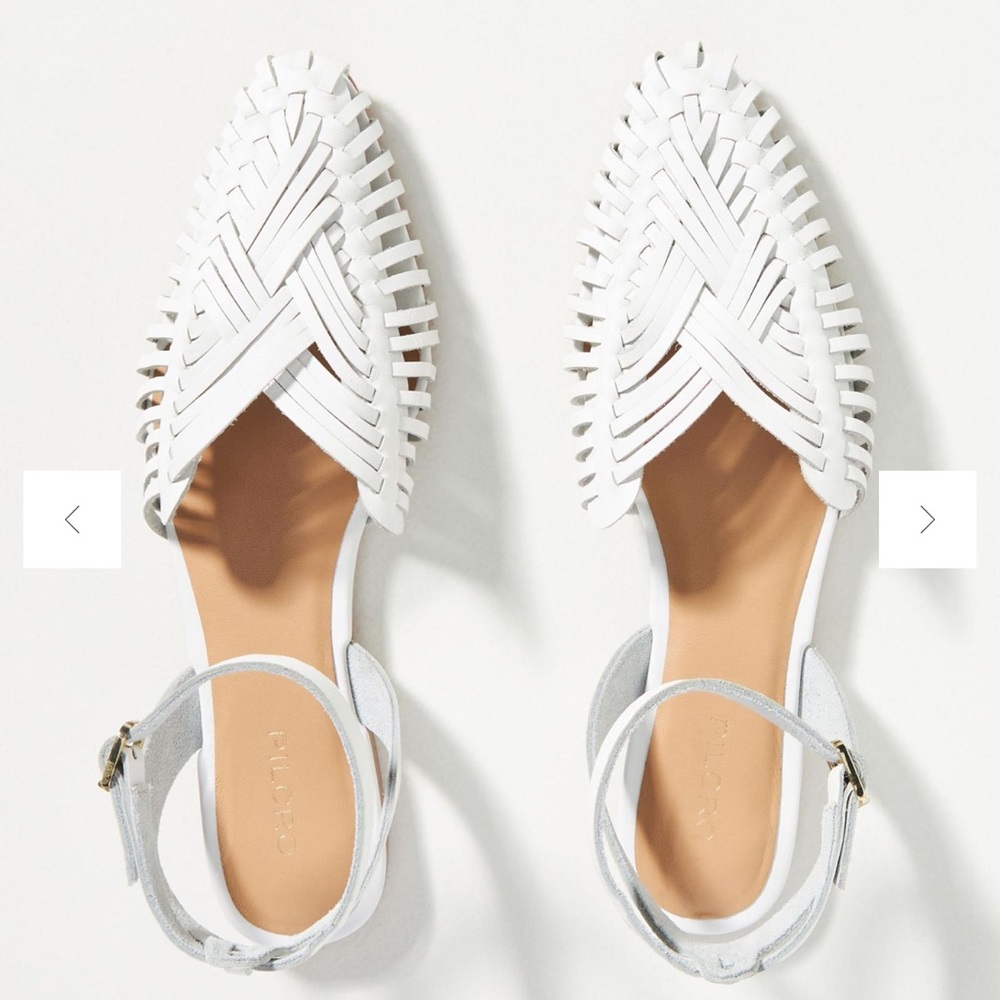 Pilcro Woven Leather Ankle Strap Sandals